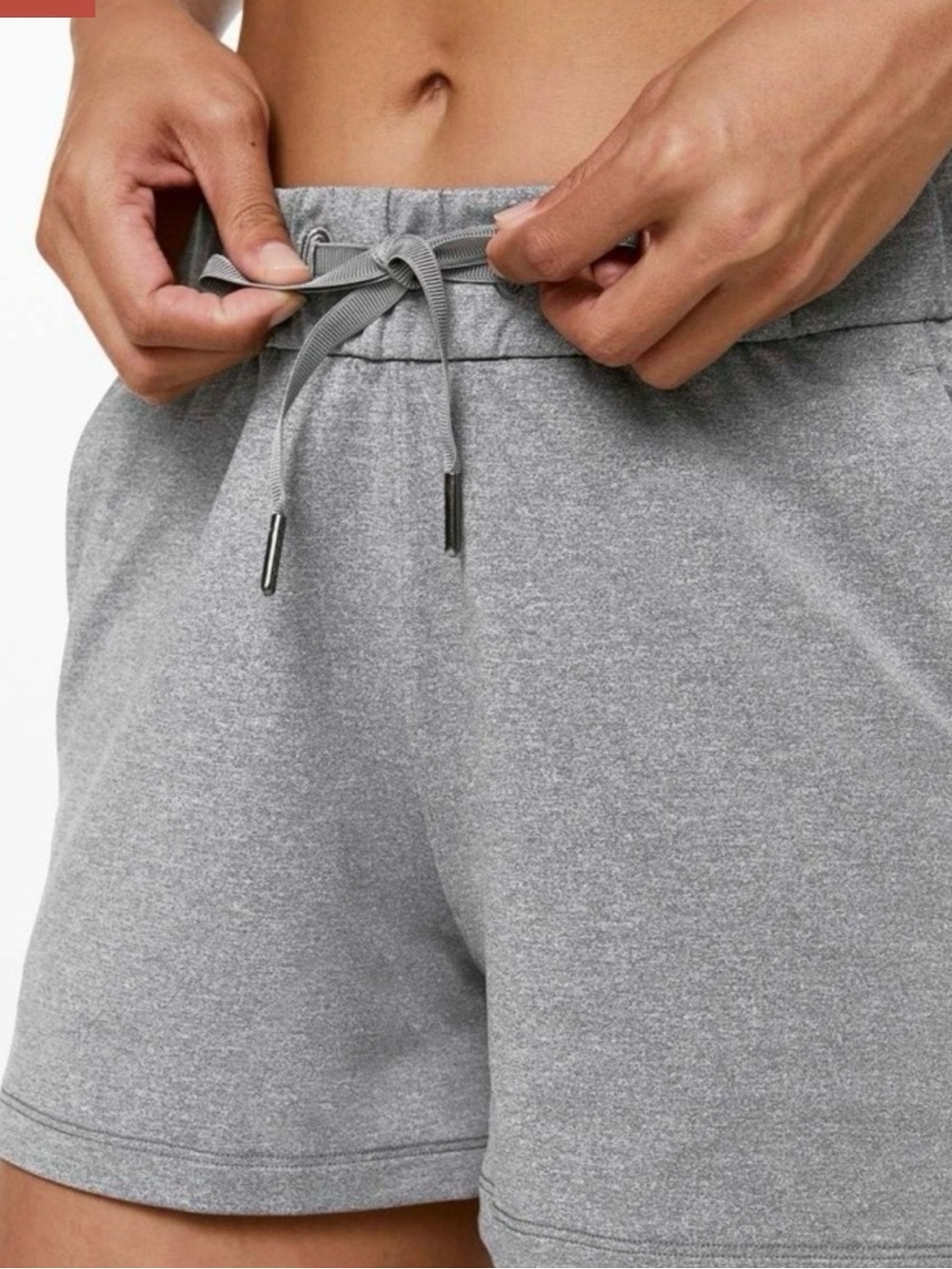 lululemon On the Fly Casual Heathered Light Gray Athletic Shorts